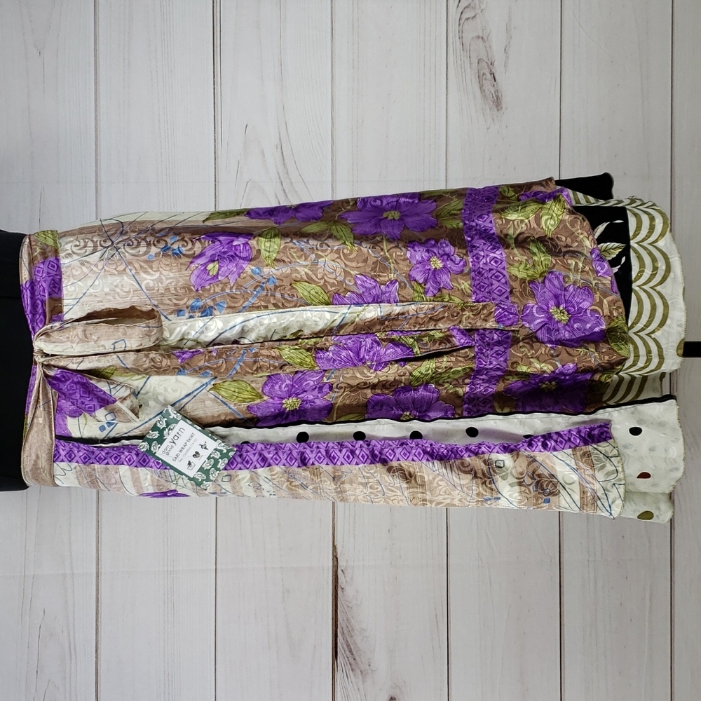 Darn Good Yarn Sari Silk Wrap Skirt Tea Goddess